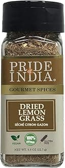 Pride of India Dried Lemongrass 0.8 oz | Fine Cut & Sifted Aromatic Lemon Grass Herb for Tea, Soup, Salad, Marinades & Seasoning | Fresh Citrus Flavor & Versatile Culinary Use