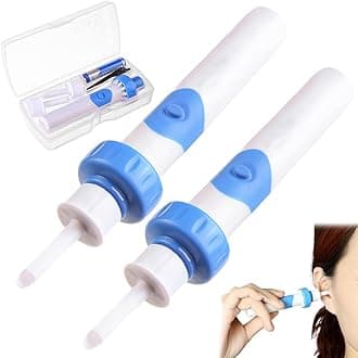 Earsavvy Ear Wax Removal Tool, Silicone Earwax Removal Tools, Electric Vacuum Ear Wax Suction Kit, Gentle Power Suction Motorised Cleaner Head for Earwax Remover for Adults & Kids(2PCS)