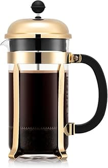 BODUM ボダム コーヒーメーカー コーヒープレス CHAMBORD シャンボール フレンチプレス コーヒーメーカー 1000ml ゴールド ステンレスフィルター ガラスビーカー 浸漬式 コーヒー 【正規品】 1928-17