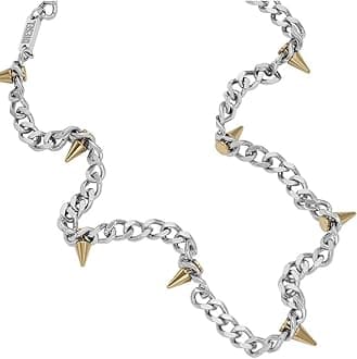 Diesel Herrenhalskette aus 2-farbigem Edelstahl mit Karabinerverschluss