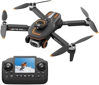 Foldable Quadcopter Drone 2025 Upgraded with 4K Dual Camera, 2.4-Inch HD Screen Remote, Brushless Motor, Optical Flow Positioning, EIS Anti-Shake, APP & Gesture Control, WiFi FPV, 100M Range for Adults and Beginners (14 age+)