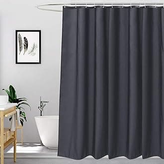 EurCross 200cm Long Fabric Dark Gray Shower Curtain 180x200 cm drop, Water Resistant Mould Proof and Mildew Resistant Deep Grey Shower Curtain Liner 72 x 78 inches