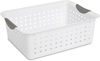 Sterilite 6-Pack Medium Ultra Basket, Open Top Plastic Storage Organizer, White - Classic Baskets for Organizing Countertops, Pantry Shelves, Kitchen Cabinets, Laundry Rooms or Home Offices