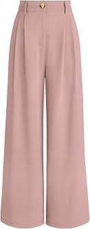 AUTOMET Women Wide Leg Dress Pants High Waisted Loose Fit Business Casual Work Trousers with Pockets 2025