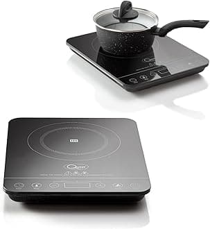 35839 Single Digital Induction Hob & Hot Plate / 10 Temperature Settings From 60-240°C/Touch Control with LED Display/Automatic Overheat Protection / 2000W