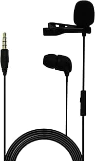CSLM30 Auxiliary Omnidirectional Lavalier Microphone with Earphone for Calls, Conferences and Monitoring