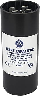 Appli Parts Condensador Capacitor Arranque 233-280 Mfd (microfaradios) uF 110-125 VAC remplazo universal para motores electricos de distintas aplicaciones 3.7cm Diametro 8.6cm Alto CON-233-110