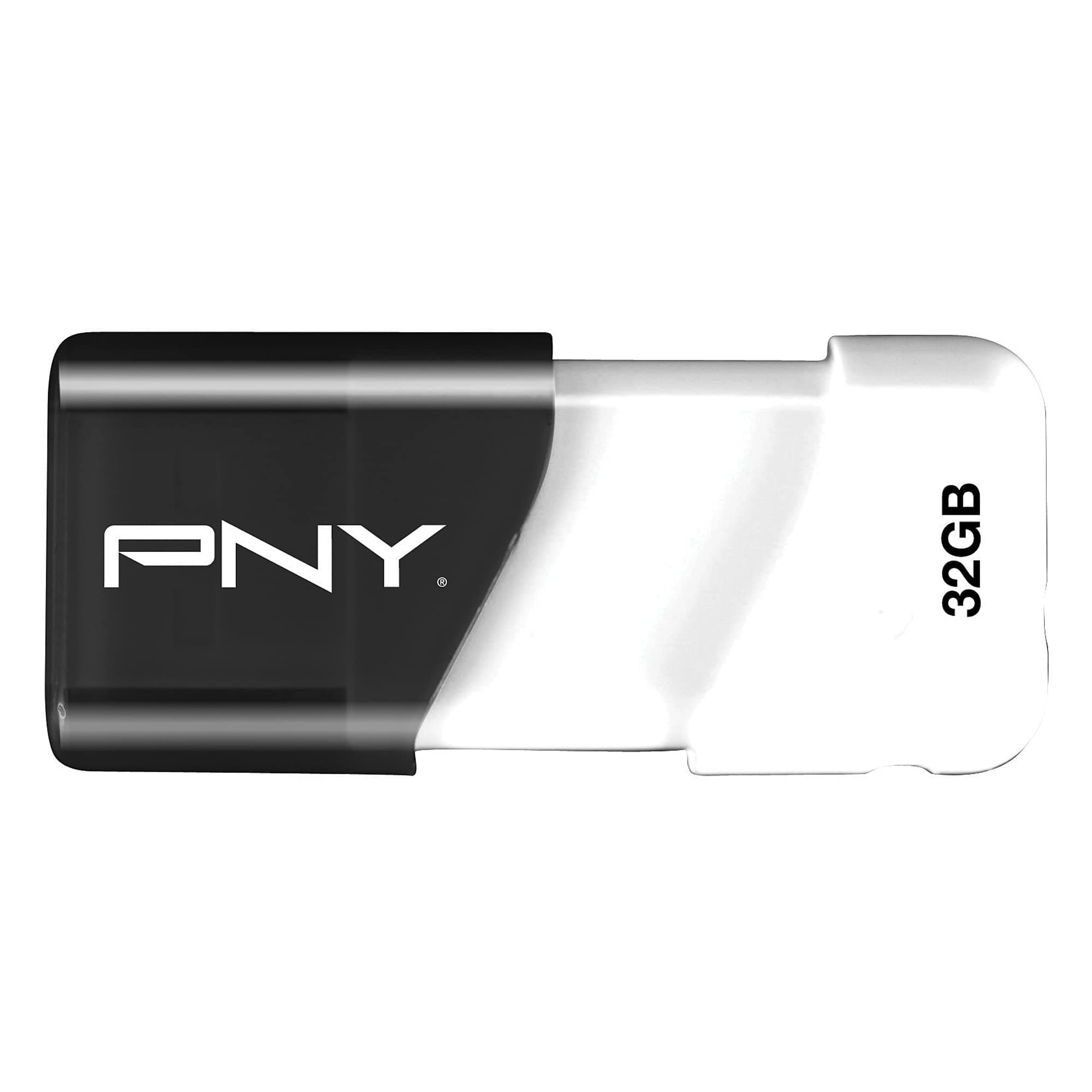 Compact Attache 32GB USB 2.0 Flash Drive - Black/White - P-FD32GCOM-GE
