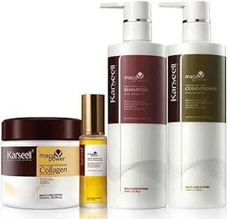 KarseellHair Repair Set with Shampoo, Conditioner, and Maca Collagen Mask Plus Argan Oil for Dry Damaged Hair (52.39 fl oz), Multipack