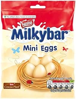 Nestle Milky Bar Pack of 5 Mini Eggs - Perfect for Easter Egg Hunt (400g), Share Bag