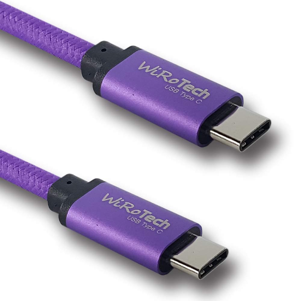 USB C Cable, WiRoTech Purple USB-C to USB-C Fast Charging Cable (10 Feet, Purple)
