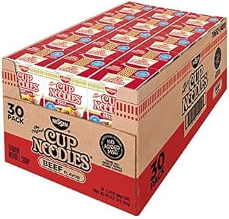 Nissin Cup Noodles Beef Flavor Soup, 2.5 Ounce (Pack of 24)