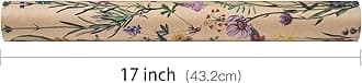 RUSPEPA Wild Flower Wrapping Paper Roll for Women, 17 Inches x 32.8 Feet, Mini Roll, Kraft Floral Design Wrapping Paper for Spring, Birthdays, Weddings, Bridal Shower and Engagement