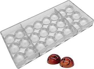 Goldbaking Semi Sphere Chocolate Mould PC Polycarbonate Hemisphere Chocolate Mold (s 1.2inch)
