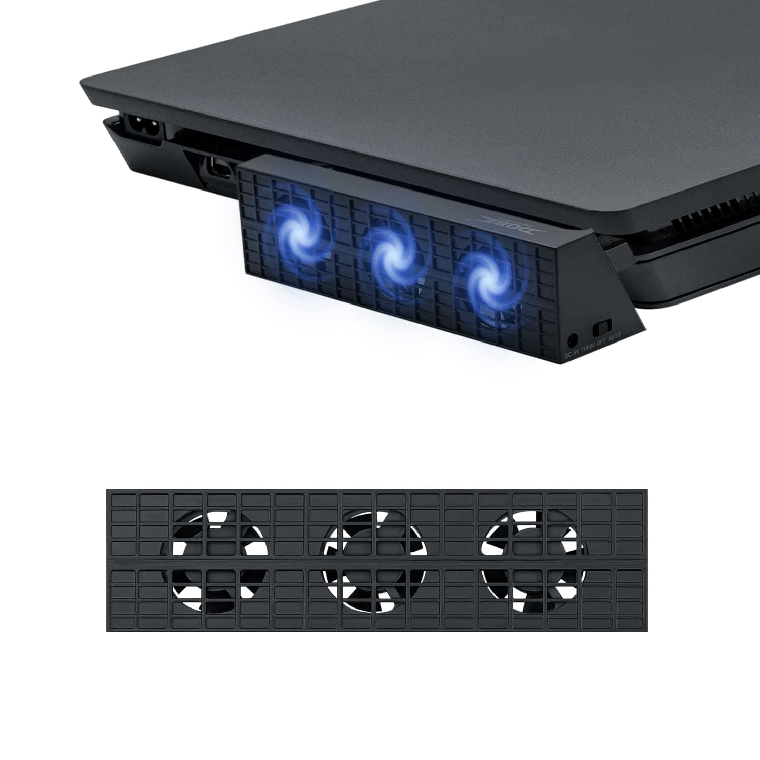 Dobe Intelligent External Auto Temperature Control 3-Fan Cooling Fan Cooler for PS4 Slim Gaming Console [NOT for PS4 /PS4 Pro]