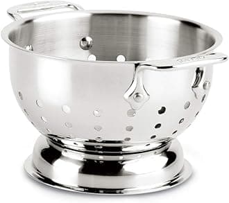 All-Clad 56015 Stainless Steel Dishwasher Safe Colander Kitchen Accessorie, 1.5-Quart, Silver