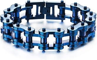 COOLSTEELANDBEYONDHeavy Sturdy Mens Motorcycle Chain Bike Chain Bracelet of Stainless Steel Silver Color Polished