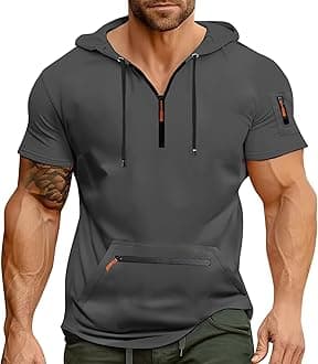 Hoodies for Men Quarter Zip Hoodie Lightweight Sweatshirt Pullover Oversized Hooded Tshirts with Pocket