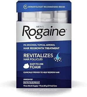 Rogaine for Men Hair Regrowth Treatment 3 Months Supply Foam