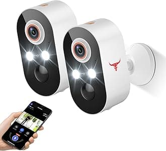 1080P Outdoor Security Camera Wireless with 2-Way Talk, Battery Powered, Color Night Vision, Suitable for Home Security Indoor/Outdoor, Cloud Storage (Sold Separately), 2.4G WiFi Only (2Pack)