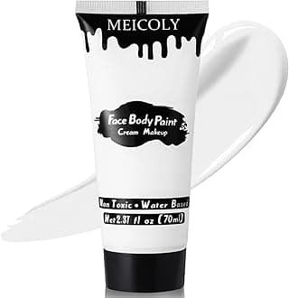 White Cream Face Body Paint,2.37Oz Large Tube Clown White Makeup,Water Based Full Body Paint for Adults and Kids,Halloween SFX Skull Joker Zombie Vampire Skeleton Goth Cosplay Mime Makeup