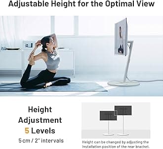 WALL Seven Stand A2 High Type | Minimalist Rolling TV Stand for 24–55 Inch | Walnut | Portable, Space Saving, Height Adjustable | for Living Room and Bedroom | Japan-Engineered Design