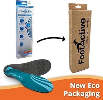 The Original FootActive | Physio Recommended Orthotic Arch Support Insoles for Heel Pain, Heel spur, Plantar Fasciitis, Knee Pain and Back Pain, Blue, M - 7/8.5 UK