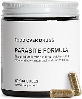 Food Over Drugs Parasite Formula - Full Spectrum Herbal Detox for Humans - 60 ct - Natural Detox & Complete Body Cleanse
