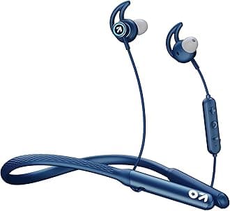 Boult Audio Curve Max Bluetooth Earphones with 100H Playtime, Clear Calling ENC Mic, Dual Device Connectivity, Lowest Latency Gaming, 13mm Bass Driver, Made in India Neckband Wireless Earphone (Blue)