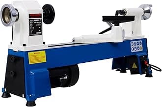 1/2HP Power Wood Lathe 10" x 18" Benchtop Wood Lathe Professional Wood Lathe Machine with 5 Variable Speeds 500 750 1150 1800 3200RPM Mini Wood Turning Lathe Machine for Woodworking