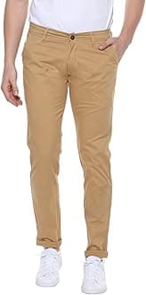 Urbano Fashion Men's Slim Fit Mid Rise Cotton Casual Chinos Trousers Stretch