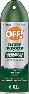 OFF! Deep Woods Insect Repellent Aerosol, Bug Spray with Long Lasting Protection from Mosquitoes and Ticks, 6 oz