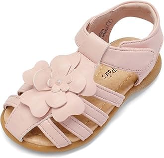 Girls Toddler/Little Kid Closed-Toe Flower Summer Dress Sandals Shoes