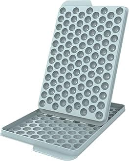 WIBIMEN Mini Ice Cube Trays, 0.55” Tiny Pebble Ice for Iced Coffee & Cocktails, Fast Chill, Easy Twist Release, Stackable (1 Pack, Blue)