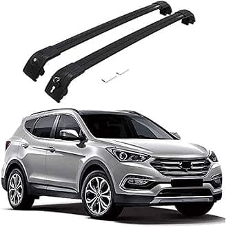 Car Roof Aluminium Roof Rack Bars for Hyundai Santa Fe Sport 2013-2018,Auto Lockable Roof Mount Baggage Rack Accessories