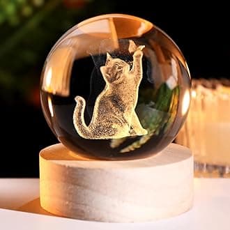 Cat Lover Gifts for Women 3D Cat Crystal Ball Themed Gift Mom Birthday Kitty Laddy Gift for Christmas Mothers Day