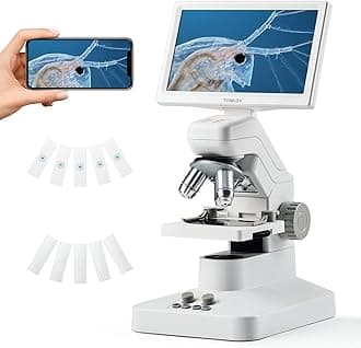 TOMLOVDM301 Pro Microscope for Kids Adults Students, Digital Microscope with 7" Screen, USB & HDMI Output, Wireless Biological Educational Science Scope Camera with Slides Kits for Classroom Home Lab