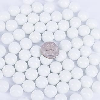 Galashield White Marbles for Vases | Glass Marbles Bulk Vase Fillers | Glass Beads for Vases, Round Marble 5lb, (Approx. 400 pcs)