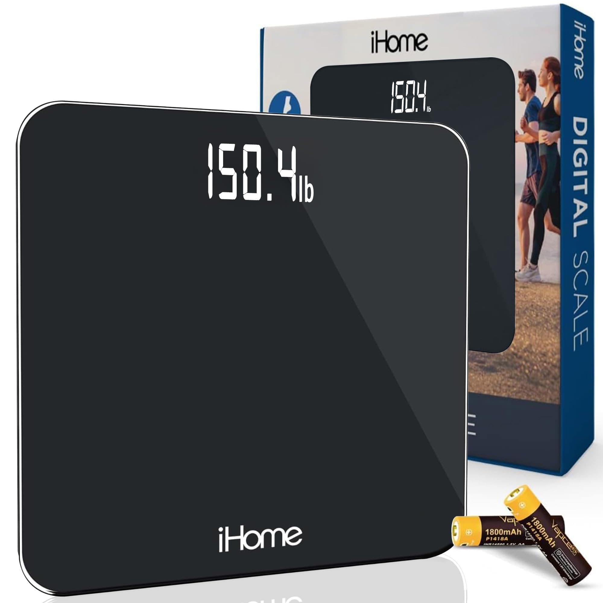 iHome Digital Scale Step-On Bathroom Scale - iHome High Precision Body Weight...