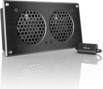 AIRPLATE S5, Quiet Cooling Fan System 8" with Speed Control, for Home Theater AV Cabinets
