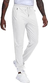 JWM Regular/Tall Mens Athletic Joggers Pants Long Inseam Tapered Sweatpant Workout Running Gym Training with 3 Zipper Pockets