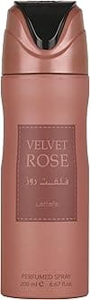 Lattafa Velvet Rose Mujer Perfumed Deodorant Spray, 6.7 Ounce (Unisex)