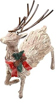Topadorn Resin Holiday Deer Tabletop Holiday Figurine Christmas Decorative,2 Pack