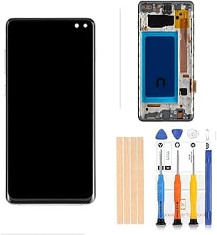 TFT LCD for Samsung Galaxy S10+ Plus G975 Digitizer Screen Touch Assembly Replacement LCD Display G975F/DS G975U G975W 6.4 inch with Carbon Black (Carbon Black)