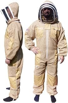 AGS Three layer ultra ventilated olive beekeeping suit professional bee suit beekeeper wasp suit (3XL)