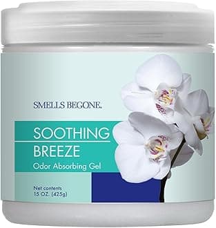 SMELLS BEGONEAir Freshener Odor Absorber Gel - Absorbs Odor from Bathrooms, Cars, Pet Areas, Boats and RVs - Made with Essential Oils - Soothing Breeze Scent - 15 Ounce