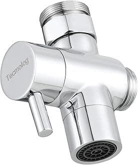 Tecmolog SBA021C Brass 3 Way Faucet Diverter Valve for Kitchen/Bathroom (M22 x M24)