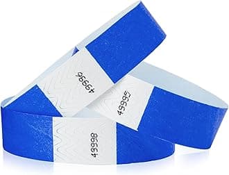 Wristco 200 Marine Blue Tyvek Wristbands for Events - Comfortable Tear Resistant Paper Bracelets ID Wrist Bands for Concerts Festivals Admission Party Identification