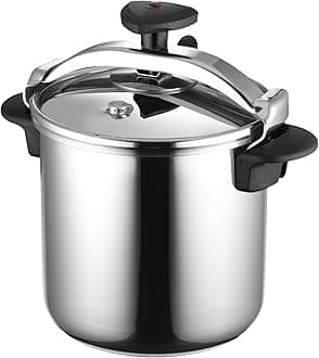 Star 14.8-Quart Stainless Steel Pressure Cooker, Works on All Stovetops (Induction Compatible), Safety Lock & 8 PSI Cooking