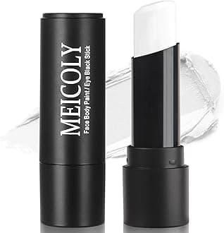 MEICOLY White Eye Black Stick,Waterproof Eye Black Baseball Softball Football Lacrosse,White Face Body Paint Stick for Halloween SFX Cosplay Corpse Clown Makeup